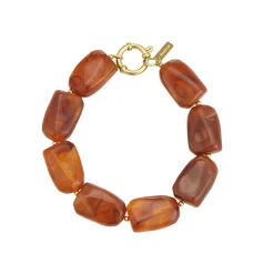 Bracelet Naomi marron acier doré or