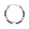 Bracelet Navy acier et pierres lapis lazuli