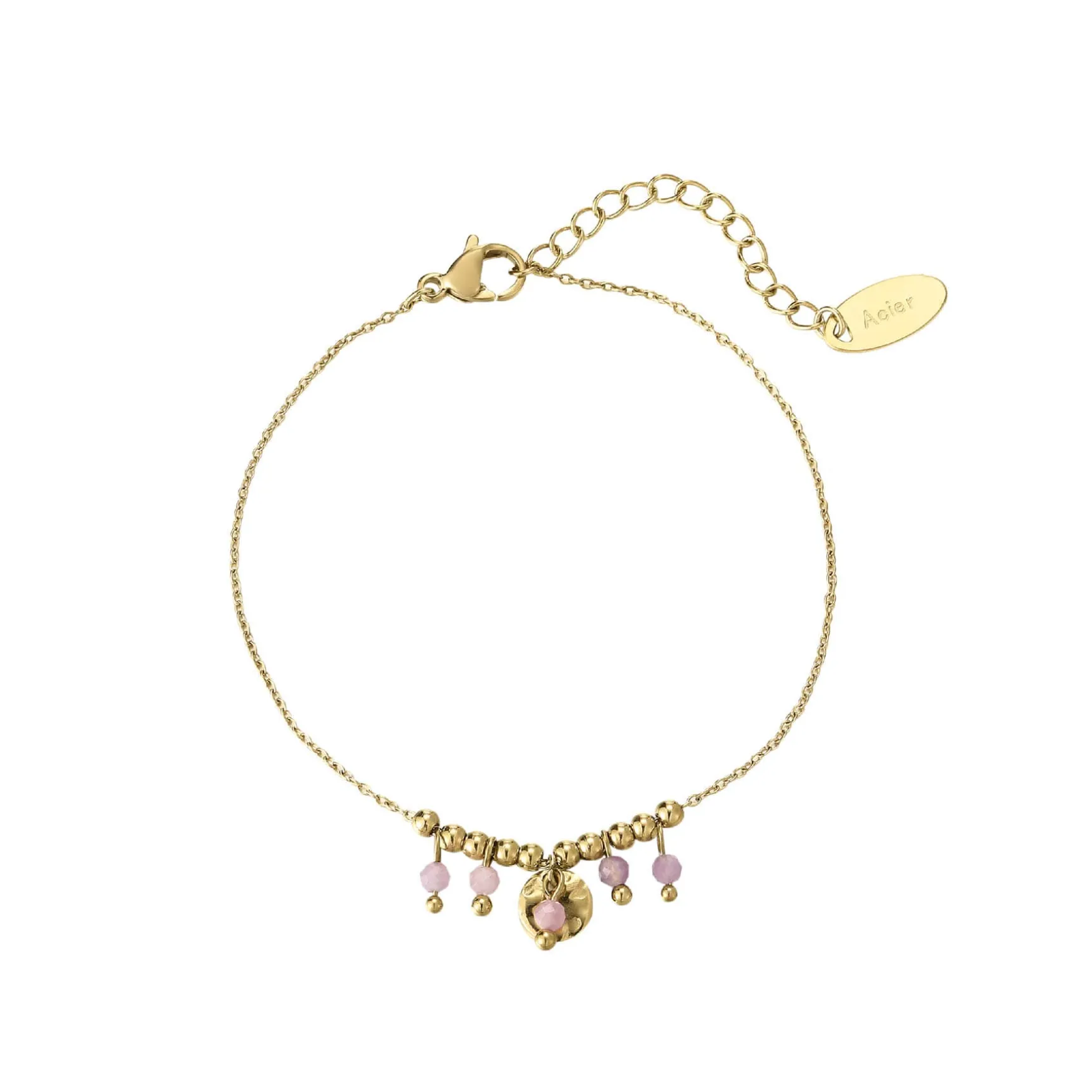 Bracelet Olia acier doré or et pierres