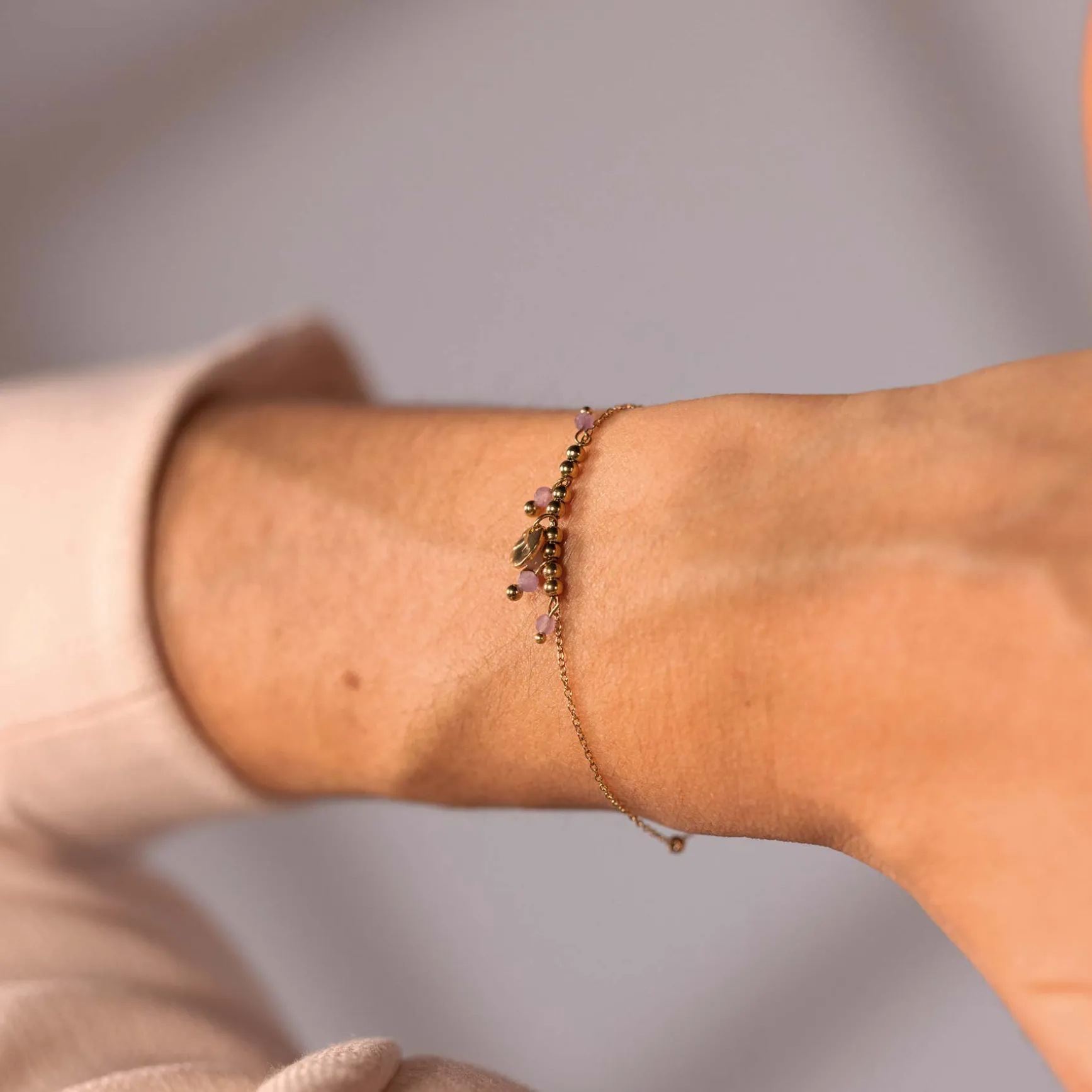 Bracelet Olia acier doré or et pierres