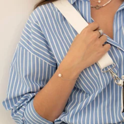 Bracelet Perle Nacre acier