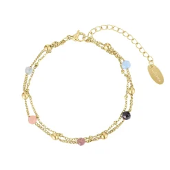 Bracelet Pierres multicolores acier doré or