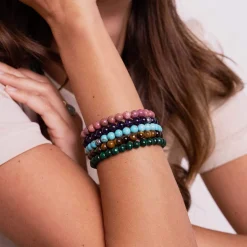 Bracelet Pierres Rhodonite rose 6mn