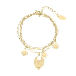 Bracelet Poème acier doré or
