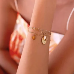 Bracelet Poème acier doré or