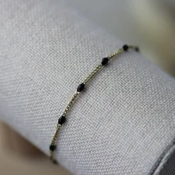 Bracelet Rosaire noir doré or