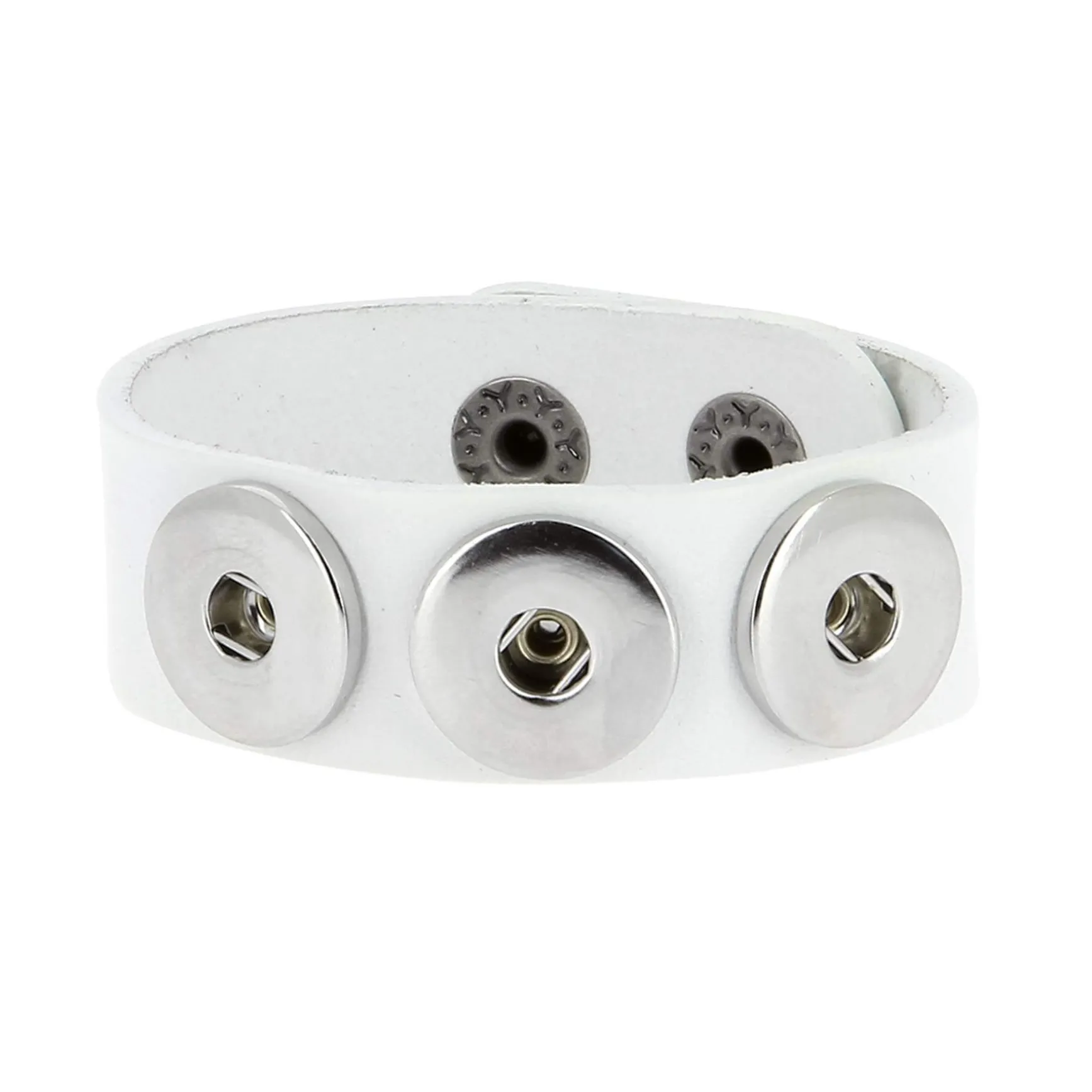 Bracelet Snap Cuero blanc