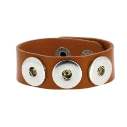 Bracelet Snap Cuero marron