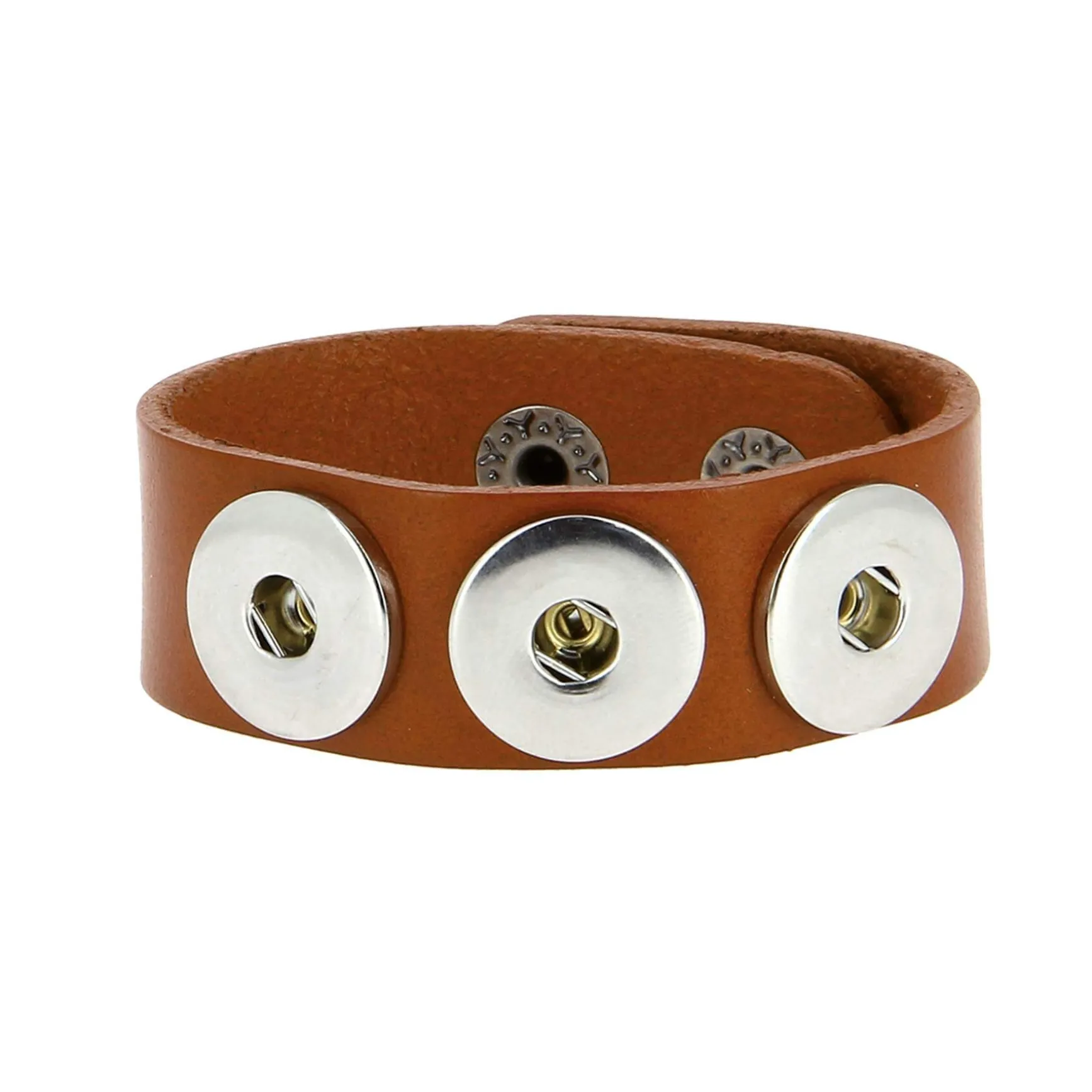 Bracelet Snap Cuero marron