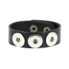 Bracelet Snap Cuero noir