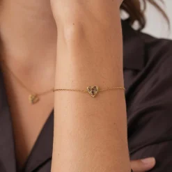 Bracelet Tenerife acier doré or strass