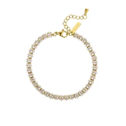 Bracelet Tennis acier doré or