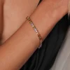 Bracelet Tennis multicolore acier doré or