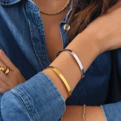 Bracelet Thales acier doré or