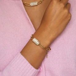 Bracelet Topia blanc acier doré or