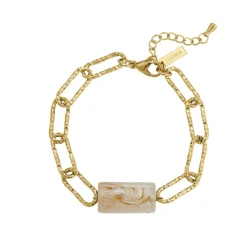 Bracelet Topia blanc acier doré or