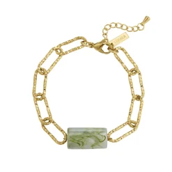 Bracelet Topia vert acier doré or