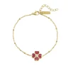 Bracelet Trefle rose acier doré or