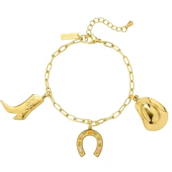 Bracelet Western acier doré or