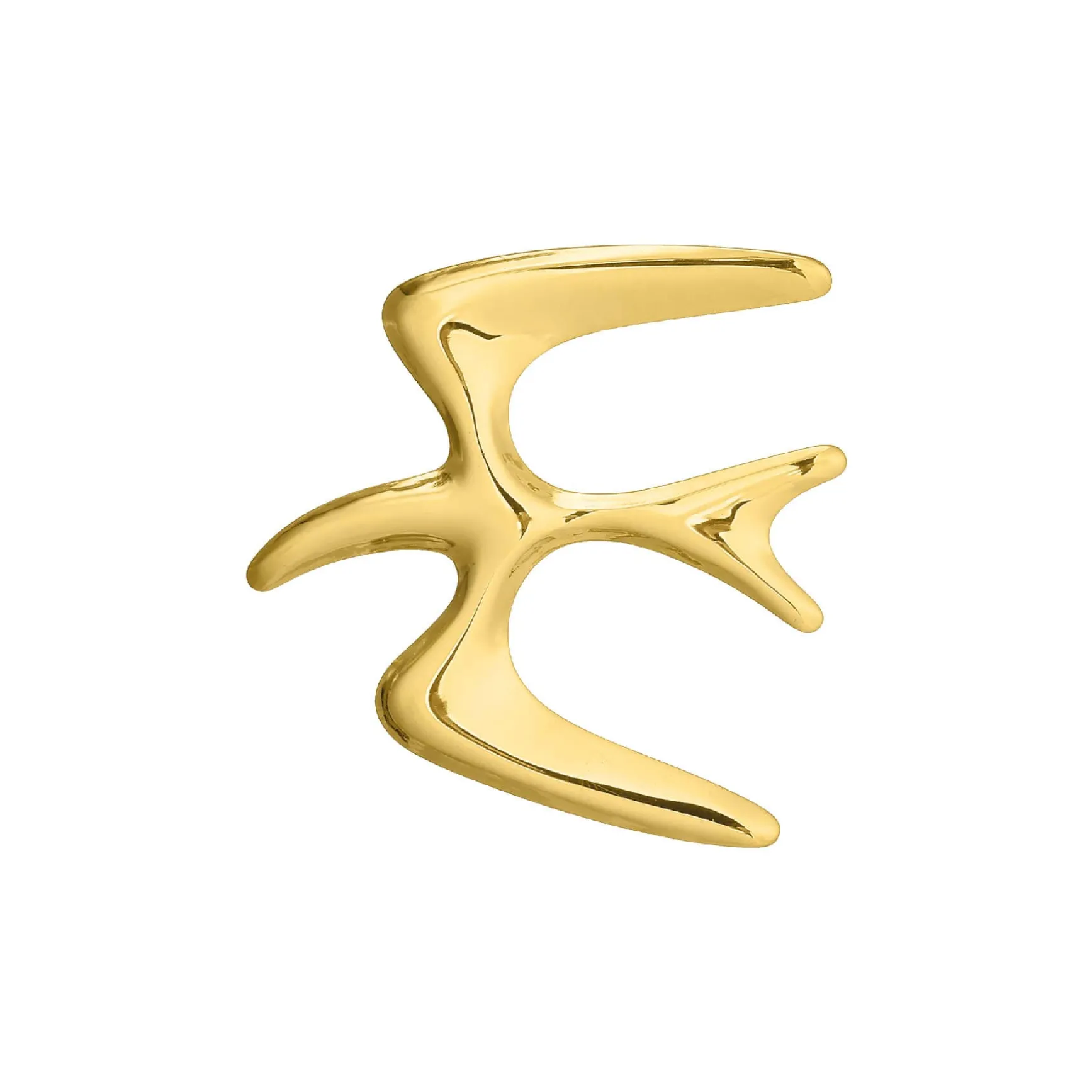 Broche Evola acier doré or