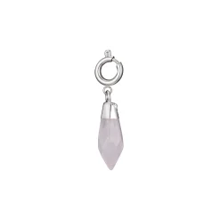 Charm acier pierre Quartz rose