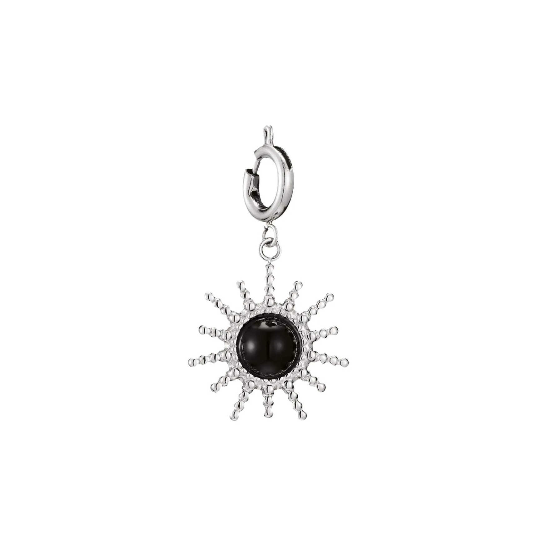 Charm acier Sun Agate noire