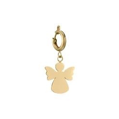 Charm Ange acier doré or