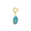 Charm Apatite bleue acier doré or