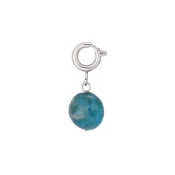 Charm Apatite bleue acier argenté