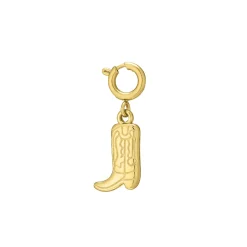 Charm Botte cowboy acier doré or