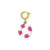 Charm Bouée rose acier doré or