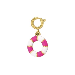 Charm Bouée rose acier doré or