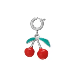 Charm Cerise acier argenté