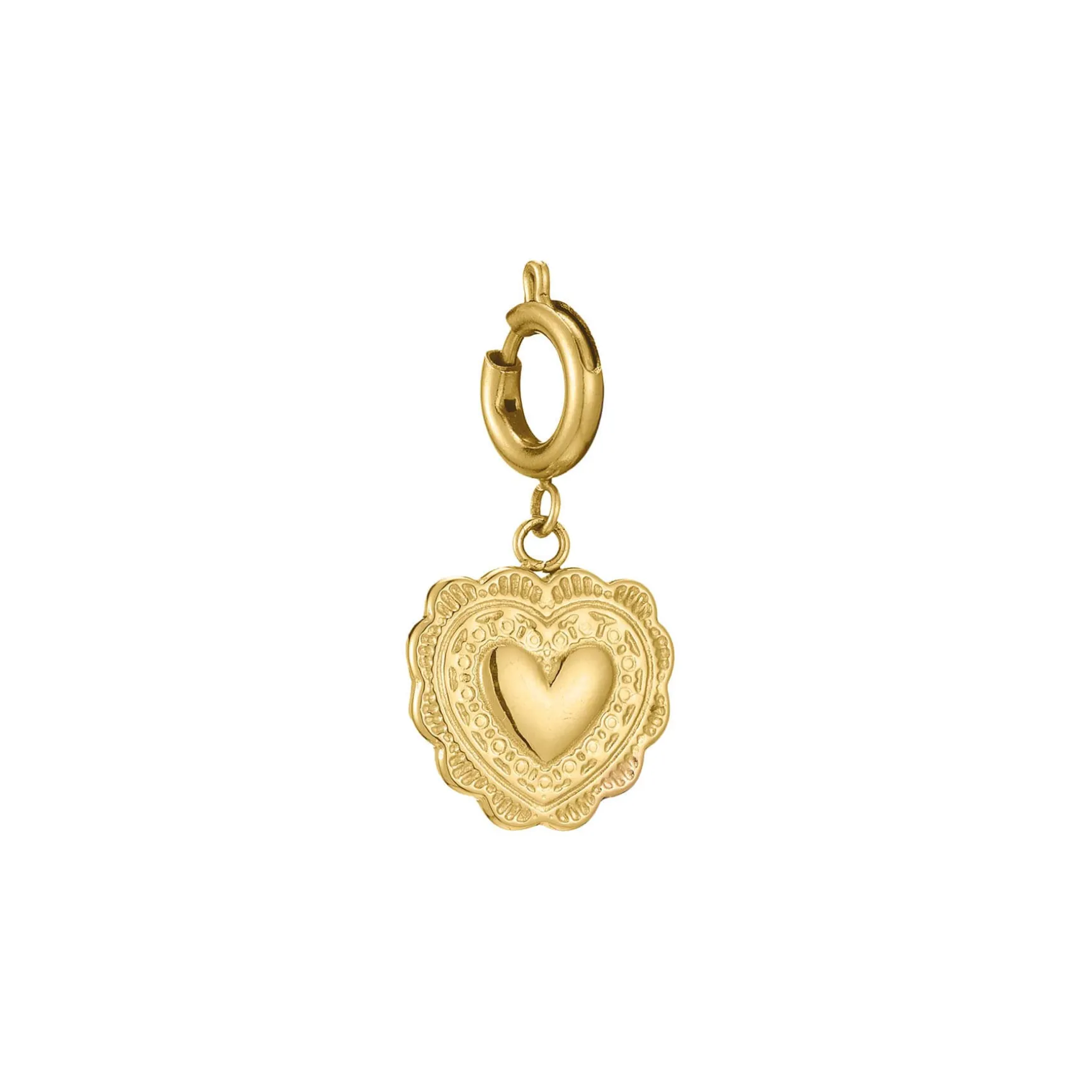 Charm Coeur 2 acier doré or