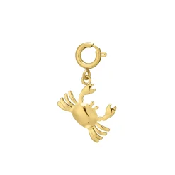 Charm Crabe acier doré or