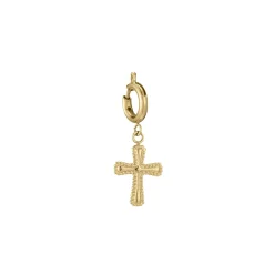 Charm Croix acier doré or