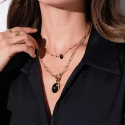 Charm Croix acier doré or