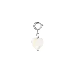 Charm Cœur nacre acier