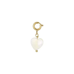 Charm Cœur nacre acier doré or