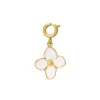 Charm Fleur blanche acier doré or