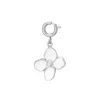 Charm Fleur blanche acier argenté
