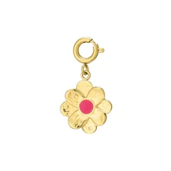Charm Fleur fuchsia acier doré