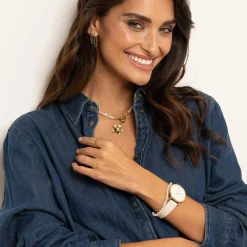 Charm Floria acier doré or