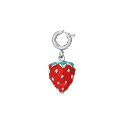 Charm Fraise acier argenté