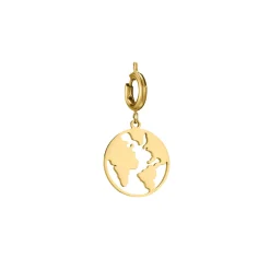Charm Globe acier doré or