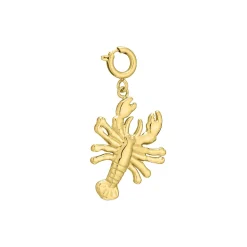 Charm Homard acier doré or
