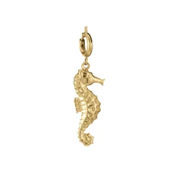 Charm hypocampe acier doré or