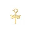 Charm Libellulle acier doré or