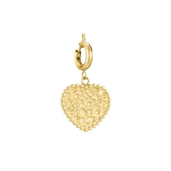 Charm Médaille Coeur acier doré or