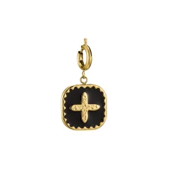 Charm Médaille Croix acier doré or